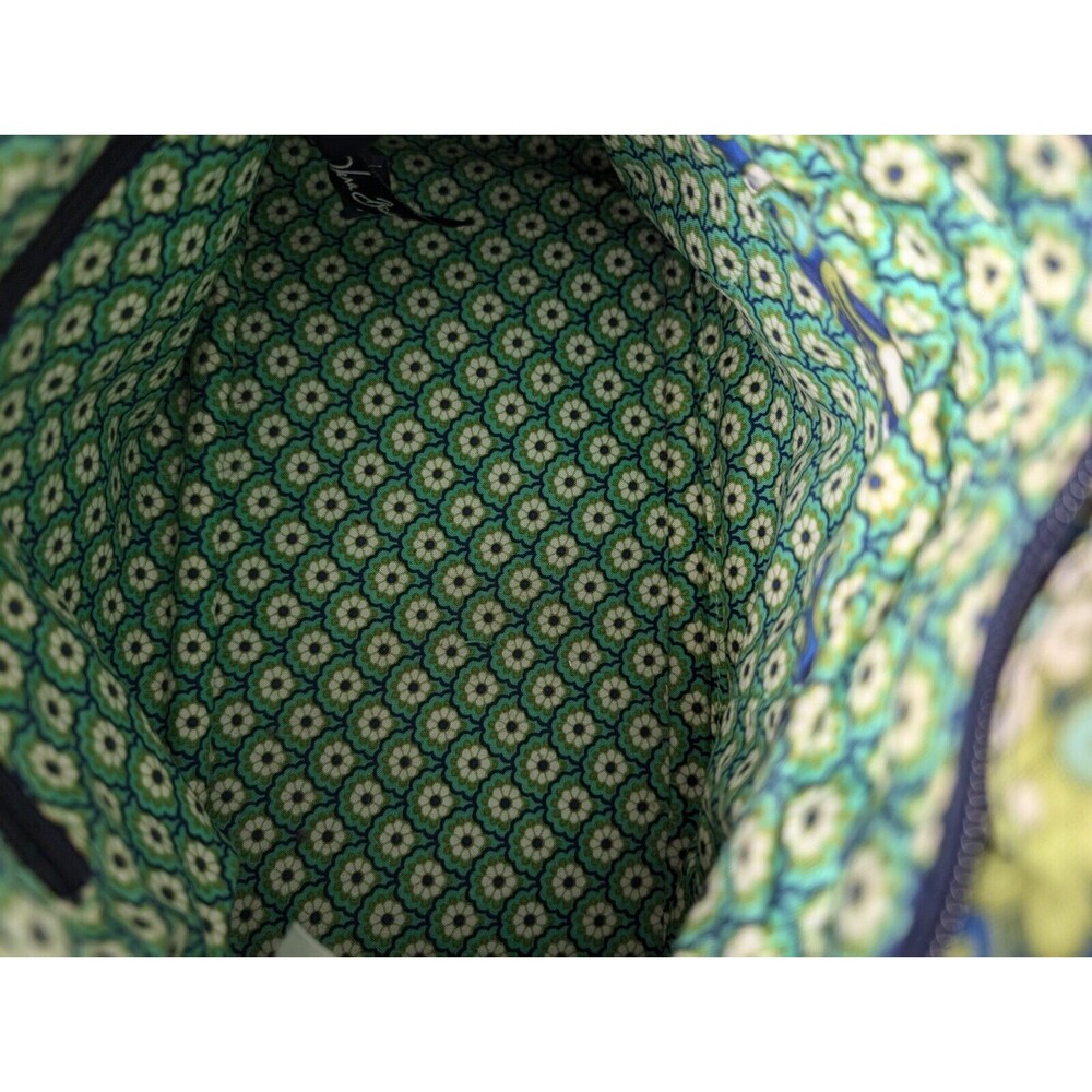Vera Bradley Rhythm & Blues Shoulder Bag Purse Blue Green Paisley Silver Chain - Picture 9 of 14